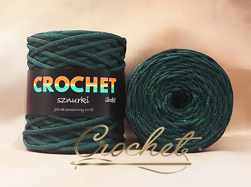 SZNUREK POLIESTROWY PŁASKI LUREX 5mm CROCHET – ZIELEŃ BUTELKOWA + ZIELONA NIĆ 100mb SZNUREK POLIESTROWY PŁASKI LUREX 5mm CROCHET - ZIELEŃ BUTELKOWA + ZIELONA NIĆ 100mb - obrazek 2