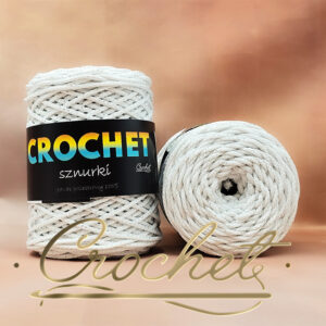 SZNUREK POLIESTROWY OKRĄGŁY 3mm CROCHET – BIAŁY + SREBRNA NIĆ 50mb SZNUREK POLIESTROWY OKRĄGŁY 3mm CROCHET – BIAŁY + SREBRNA NIĆ 50mb