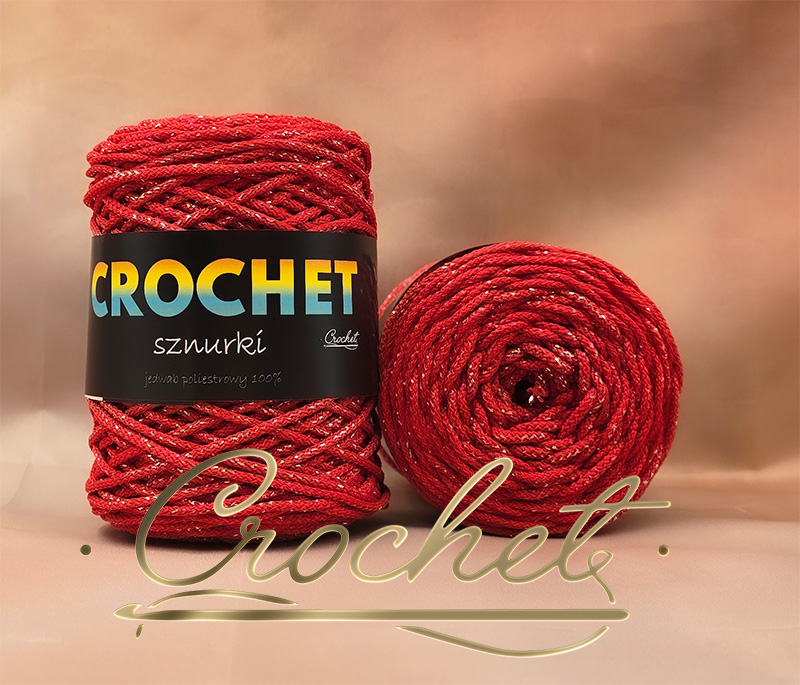 SZNUREK POLIESTROWY OKRĄGŁY 3mm CROCHET – CZERWONY + SREBRNA NIĆ 100mb SZNUREK POLIESTROWY OKRĄGŁY 3mm CROCHET - CZERWONY + SREBRNA NIĆ 100mb - obrazek 2