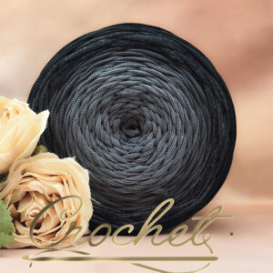 SZNUREK OMBRE POLIESTROWY 5mm – PŁASKI – URBAN GREY 255m CROCHET