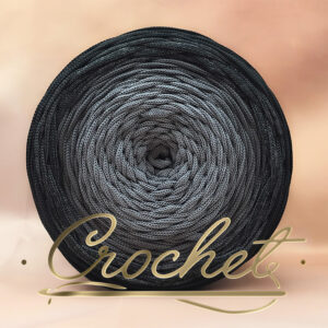 SZNUREK OMBRE POLIESTROWY 5mm – PŁASKI – URBAN GREY 255m CROCHET