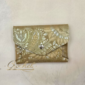 PORTFELIK MAŁY SKÓRZANY 11x8cm – CROCHET – MIEDZIANO SREBRNY PRINT OKUCIA SREBRNE IT CAMEL EDITION