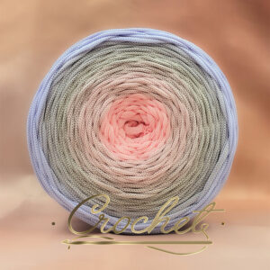 SZNUREK OMBRE POLIESTROWY 5mm – PŁASKI – FROSTY ROSE 255m CROCHET