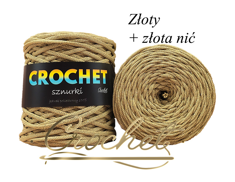 SZNUREK POLIESTROWY PŁASKI LUREX 5mm CROCHET – ZŁOTY + ZŁOTA NIĆ 50mb SZNUREK POLIESTROWY PŁASKI LUREX 5mm CROCHET - ZŁOTY + ZŁOTA NIĆ 50mb - obrazek 3