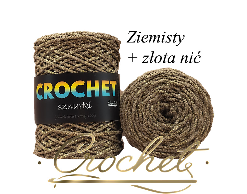 SZNUREK POLIESTROWY OKRĄGŁY 3mm CROCHET – ZIEMISTY + ZŁOTA NIĆ 50mb SZNUREK POLIESTROWY OKRĄGŁY 3mm CROCHET - ZIEMISTY + ZŁOTA NIĆ 50mb - obrazek 3