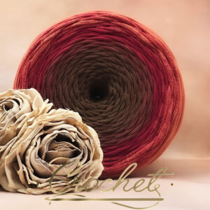 SZNUREK OMBRE POLIESTROWY 5mm – PŁASKI – RUDY LAS 250m CROCHET