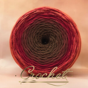 SZNUREK OMBRE POLIESTROWY 5mm – PŁASKI – RUDY LAS 250m CROCHET