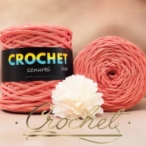 SZNUREK POLIESTROWY PŁASKI LUREX 5mm CROCHET – ŁOSOŚ + PERŁOWA NIĆ 100mb