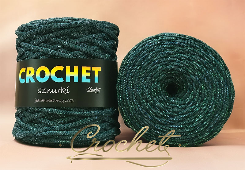 SZNUREK POLIESTROWY PŁASKI LUREX 5mm CROCHET – ZIELEŃ BUTELKOWA + CIEMNO PERŁOWA NIĆ 100mb SZNUREK POLIESTROWY PŁASKI LUREX 5mm CROCHET - ZIELEŃ BUTELKOWA + CIEMNO PERŁOWA NIĆ 100mb - obrazek 2