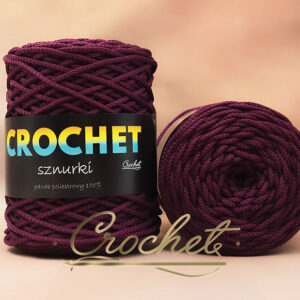 SZNUREK POLIESTROWY OKRĄGŁY 3mm CROCHET – OBERŻYNA 100mb