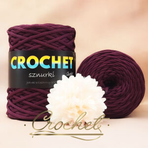 SZNUREK POLIESTROWY PŁASKI 3mm CROCHET – OBERŻYNA100mb