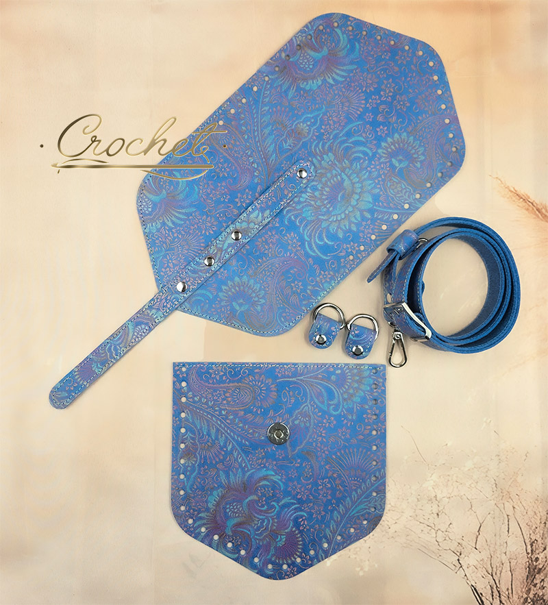 ZESTAW SKÓRZANY BAZA ASTRID – CROCHET – WRZOSOWO TURKUSOWY PRINT BLUE EDITION OBSZYCIE PASTELOVE OKUCIA SREBRNE IT3 ZESTAW SKÓRZANY BAZA ASTRID - CROCHET - WRZOSOWO TURKUSOWY PRINT BLUE EDITION OBSZYCIE PASTELOVE OKUCIA SREBRNE IT3 - obrazek 3