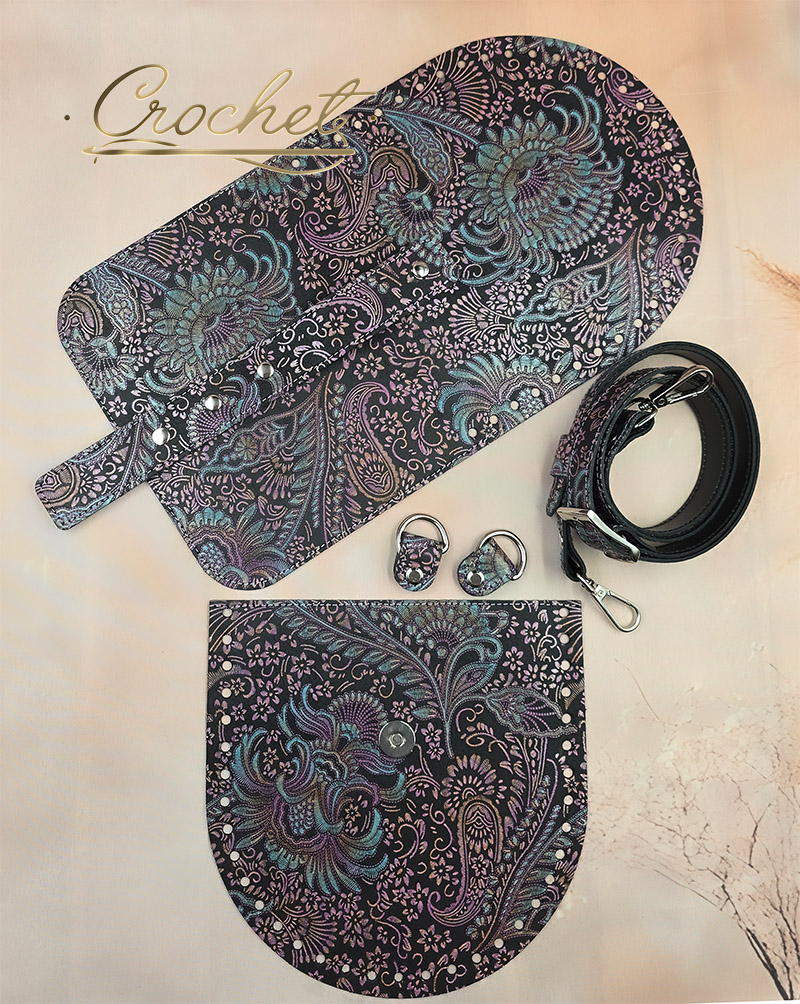 ZESTAW SKÓRZANY BAZA FREYA – CROCHET – WRZOSOWO TURKUSOWY PRINT GLAMOUR EDITION OBSZYCIE LAWENDOWE OKUCIA SREBRNE IT3 ZESTAW SKÓRZANY BAZA FREYA - CROCHET - WRZOSOWO TURKUSOWY PRINT GLAMOUR EDITION OBSZYCIE LAWENDOWE OKUCIA SREBRNE IT3 - obrazek 3