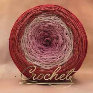 SZNUREK OMBRE POLIESTROWY 5mm – PŁASKI – RED FRUITS 380m CROCHET !!! LIMITOWANY MOTEK Z 4ech KOLORÓW!!!