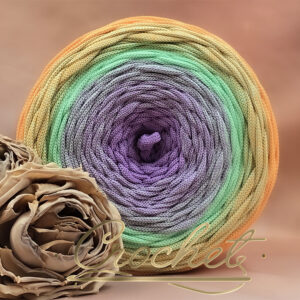 SZNUREK OMBRE POLIESTROWY 5mm – PŁASKI – MENTA DOLCE 245m CROCHET