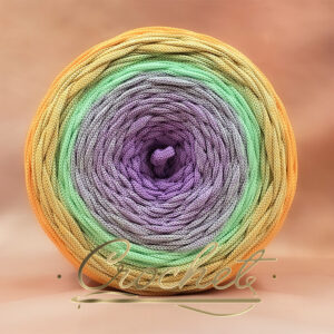 SZNUREK OMBRE POLIESTROWY 5mm – PŁASKI – MENTA DOLCE 245m CROCHET