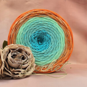 SZNUREK OMBRE POLIESTROWY 5mm – PŁASKI – ORANGE BREEZE 220m CROCHET