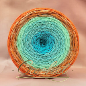 SZNUREK OMBRE POLIESTROWY 5mm – PŁASKI – ORANGE BREEZE 220m CROCHET
