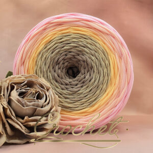 SZNUREK OMBRE POLIESTROWY 5mm – PŁASKI – ALBA DOLCE 250m CROCHET !!!1xłączenie NIE PRZESZKADZA W ROBÓTCE!!!