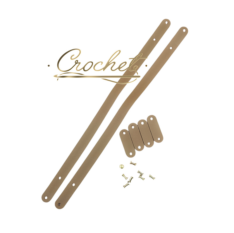 RĄCZKI DO TOREBKI SKÓRZANE – CROCHET – PODWÓJNE NITY – 45cm CAMEL OKUCIA ZŁOTE RĄCZKI DO TOREBKI SKÓRZANE - CROCHET - PODWÓJNE NITY - 45cm CAMEL OKUCIA ZŁOTE - obrazek 3