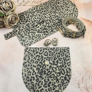 ZESTAW SKÓRZANY BAZA FREYA – CROCHET – PANTERKA BEIGE EDITION OBSZYCIE BEŻOWE OKUCIA SREBRNE IT3