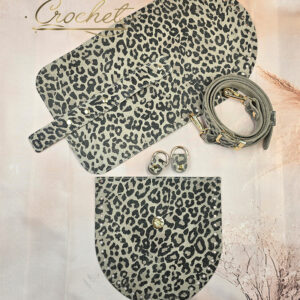ZESTAW SKÓRZANY BAZA FREYA – CROCHET – PANTERKA BEIGE EDITION OBSZYCIE BEŻOWE OKUCIA SREBRNE IT3
