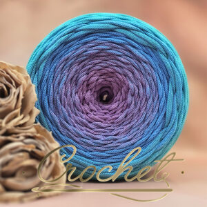 SZNUREK OMBRE POLIESTROWY 5mm – PŁASKI – BLUE DREAM 250m CROCHET