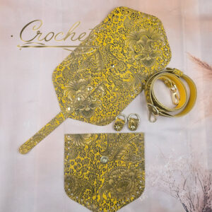ZESTAW SKÓRZANY BAZA ASTRID – CROCHET – ZŁOTY PRINT OKUCIA ZŁOTE IT – SUNNY EDITION