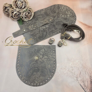 ZESTAW SKÓRZANY BAZA FREYA – CROCHET – BOHO NR1 MOKKA EDITION OBSZYCIE MOKKA OKUCIA SREBRNE IT3