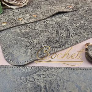 ZESTAW SKÓRZANY BAZA FREYA – CROCHET – BOHO NR1 MOKKA EDITION OBSZYCIE MOKKA OKUCIA SREBRNE IT3