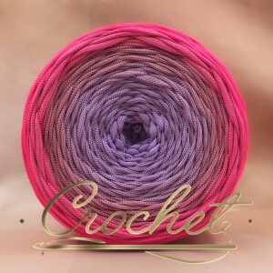 SZNUREK OMBRE POLIESTROWY 5mm – PŁASKI – BACCA LAVANDA 250m CROCHET