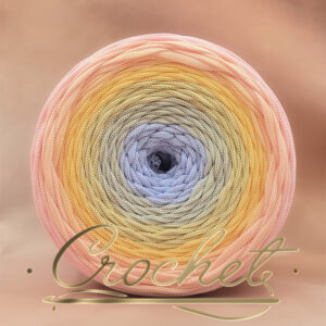 SZNUREK OMBRE POLIESTROWY 5mm – PŁASKI – CICHY ŚWIT 255m CROCHET