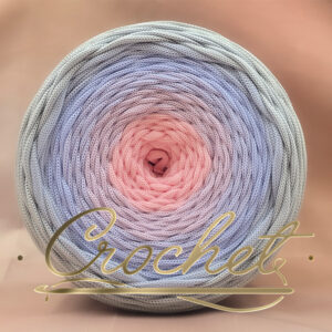SZNUREK OMBRE POLIESTROWY 5mm – PŁASKI – BLU GHIACCIO  255m CROCHET