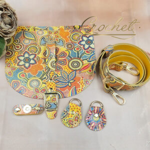 ZESTAW SKÓRZANY FOLIOWANY WZORKI – CROCHET MATCH/SŁONECZNY – 20x18cm PASECZEK ETNO OKUCIA ZŁOTE IT3 – SUNNY EDITION !!!LIMITOWANY EGZEMPLARZ!!!