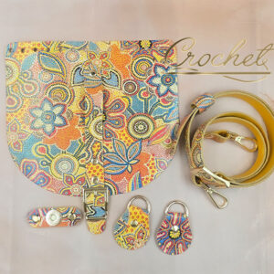 ZESTAW SKÓRZANY FOLIOWANY WZORKI – CROCHET MATCH/SŁONECZNY – 20x18cm PASECZEK ETNO OKUCIA ZŁOTE IT3 – SUNNY EDITION !!!LIMITOWANY EGZEMPLARZ!!!