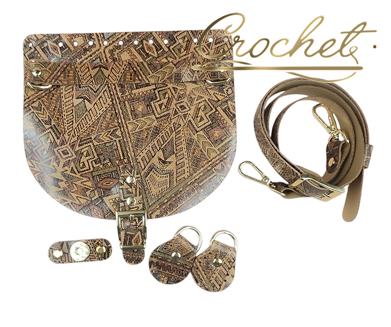 ZESTAW SKÓRZANY OZDOBNY WZORKI – CROCHET MATCH/JASNY CAMEL – 20x18cm RĄCZKA AZTEC OKUCIA ZŁOTE IT3 – LIGHT CAMEL EDITION ZESTAW SKÓRZANY OZDOBNY WZORKI - CROCHET MATCH/JASNY CAMEL - 20x18cm RĄCZKA AZTEC OKUCIA ZŁOTE IT3 - LIGHT CAMEL EDITION - obrazek 3