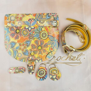 ZESTAW SKÓRZANY OZDOBNY WZORKI – CROCHET MATCH/SŁONECZNY – 20x18cm RĄCZKA ETNO OKUCIA ZŁOTE IT3 – SUNNY EDITION !!!LIMITOWANY EGZEMPLARZ!!!