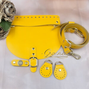 ZESTAW SKÓRZANY DO TOREBKI – 20x18cm RĄCZKA SŁONECZNY OKUCIA ZŁOTE IT5