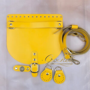 ZESTAW SKÓRZANY DO TOREBKI – 20x18cm RĄCZKA SŁONECZNY OKUCIA ZŁOTE IT5