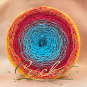 SZNUREK OMBRE POLIESTROWY 5mm – PŁASKI – ESTATE BLU 245m CROCHET