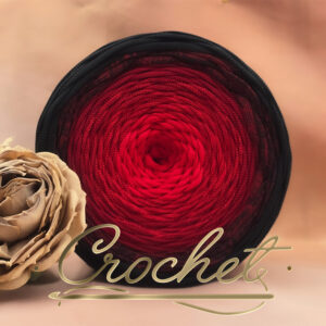 SZNUREK OMBRE POLIESTROWY 5mm – PŁASKI – ! ASENARI –  ŻYWIOŁY – OBSIDIAN ROSE 250m – CROCHET
