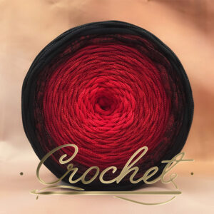SZNUREK OMBRE POLIESTROWY 5mm – PŁASKI – ! ASENARI –  ŻYWIOŁY – OBSIDIAN ROSE 250m – CROCHET