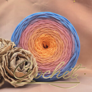 SZNUREK OMBRE POLIESTROWY 5mm – PŁASKI – FIORI PASTELLO 245m CROCHET