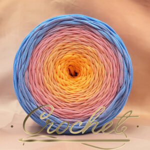 SZNUREK OMBRE POLIESTROWY 5mm – PŁASKI – FIORI PASTELLO 245m CROCHET