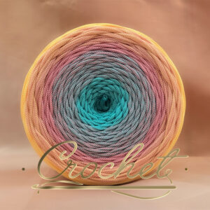 SZNUREK OMBRE POLIESTROWY 5mm – PŁASKI – COSTA PASTELLO 255m – CROCHET