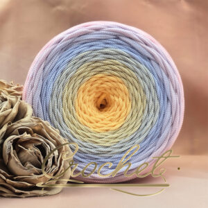 SZNUREK OMBRE POLIESTROWY 5mm – PŁASKI – FROZEN SUN 255m – CROCHET