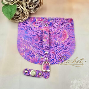KLAPKA DO TOREBKI WZORKI – CROCHET – 20x18cm CHABROWO CZERWONY PRINT OKUCIA SREBRNE IT4 – ORCHID EDITION