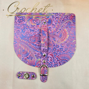 KLAPKA DO TOREBKI WZORKI – CROCHET – 20x18cm CHABROWO CZERWONY PRINT OKUCIA SREBRNE IT4 – ORCHID EDITION
