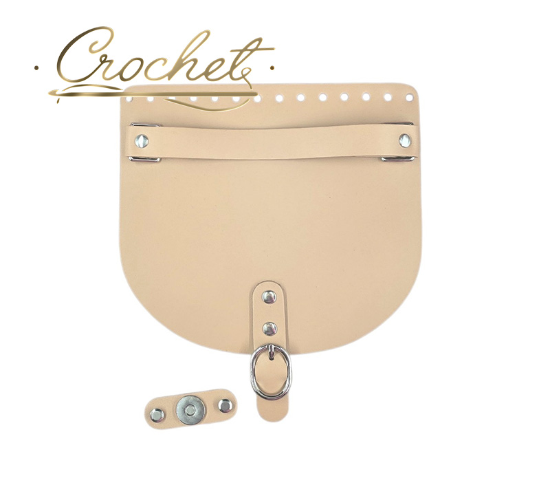 KLAPKA DO TOREBKI SKÓRZANA – CROCHET – 20x18cm RĄCZKA JASNY CAMEL OKUCIA SREBRNE IT KLAPKA DO TOREBKI SKÓRZANA - CROCHET - 20x18cm RĄCZKA JASNY CAMEL OKUCIA SREBRNE IT - obrazek 3