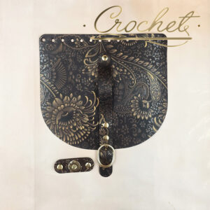 KLAPKA DO TOREBKI WZORKI – CROCHET MATCH/CZEKOLADA – 20x18cm PASECZEK ZŁOTY PRINT OKUCIA ZŁOTE IT – CHOCO EDITION